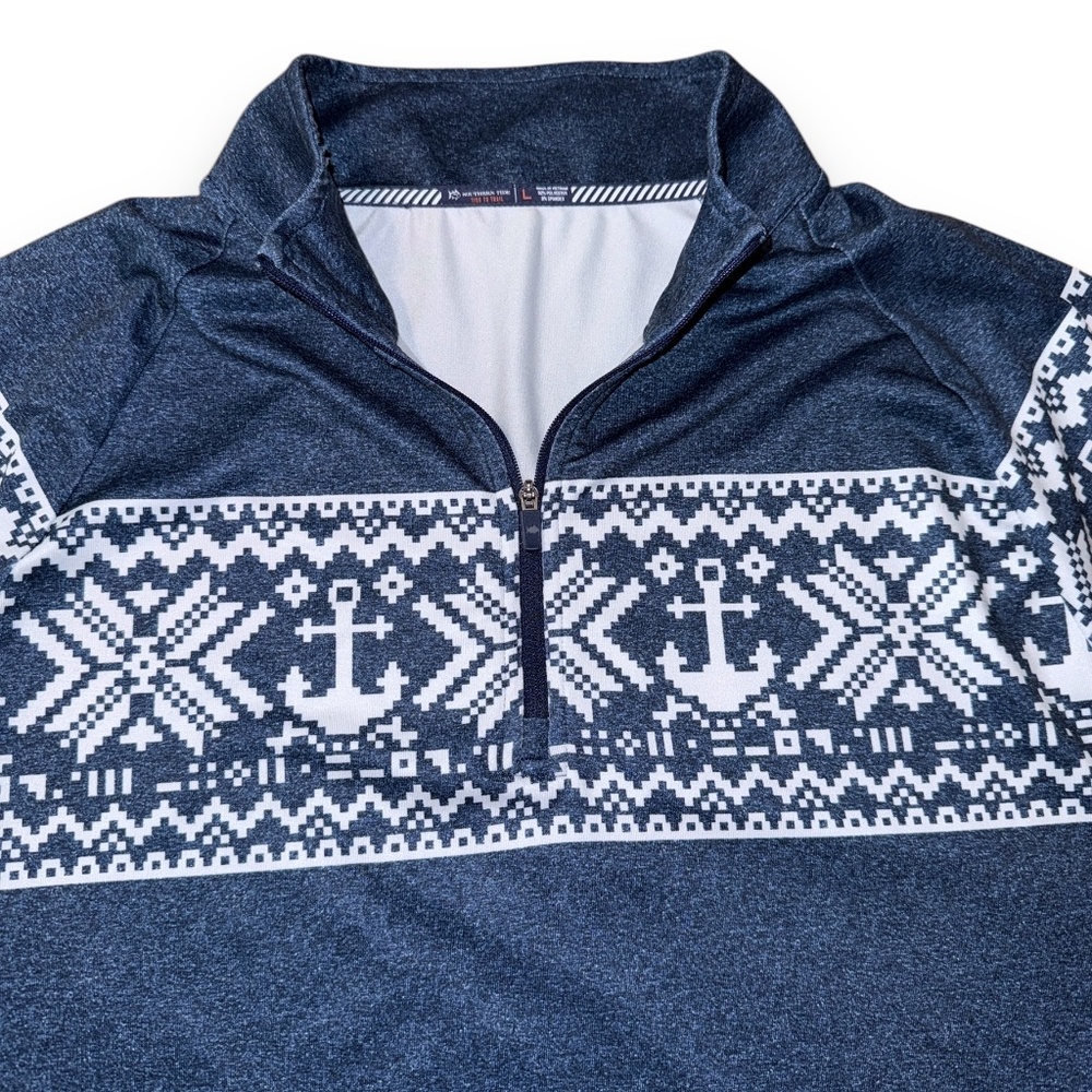 Southern Tide Quarter Zip Christmas Style Pullover - Size: L